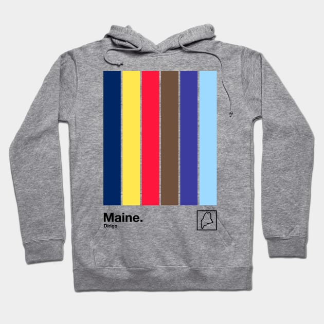 Maine // Original Minimalist Artwork Poster Design Hoodie by DankFutura